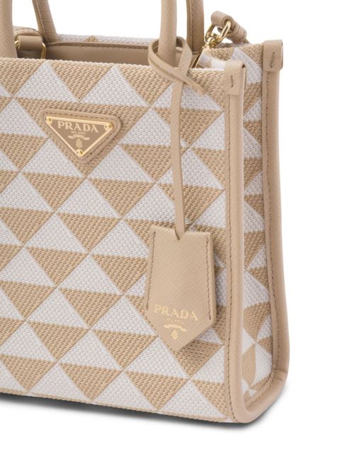 Prada Symbole embroidered mini bag - Neutrals