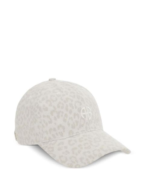 ANINE BING Jeremy leopard-pattern baseball cap - Neutrals