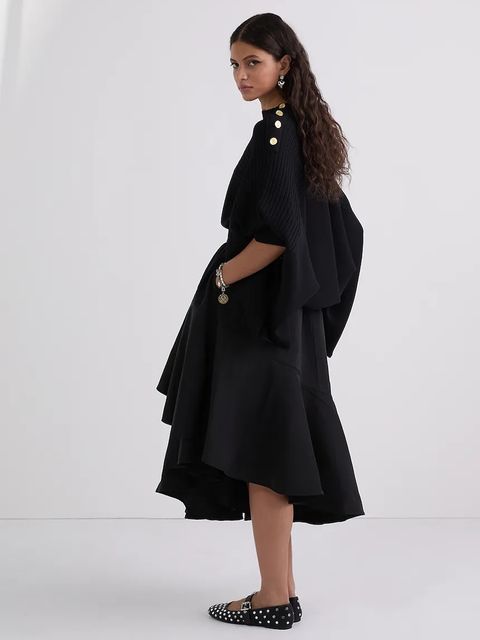 Karl Lagerfeld spódnica kolor czarny midi rozkloszowana A3W12015