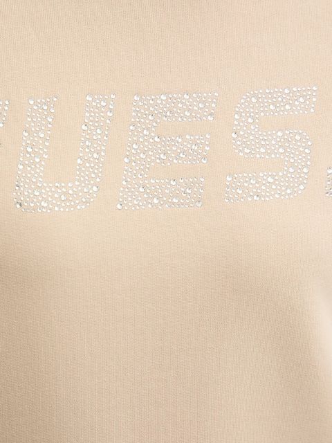 Guess bluza bawełniana PRIMULA damska kolor beżowy z aplikacją V5YQ12 KCRP0