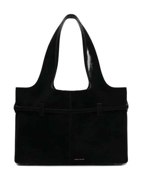 Manu Atelier Cambon Cabas suede tote bag - Black - zdjęcie produktu nr 2