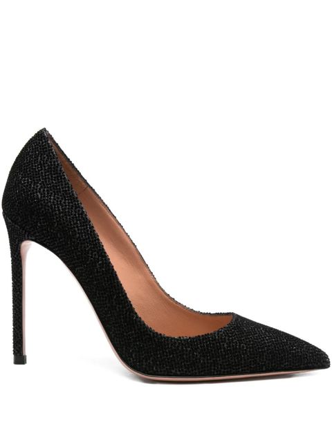 Aquazzura 110mm pointed-toe glitter pumps - Black - zdjęcie produktu nr 1