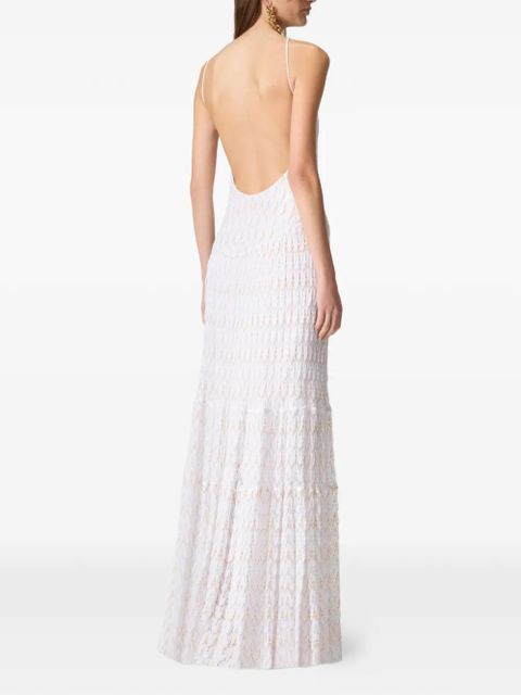 Missoni halterneck patterned maxi dress - White