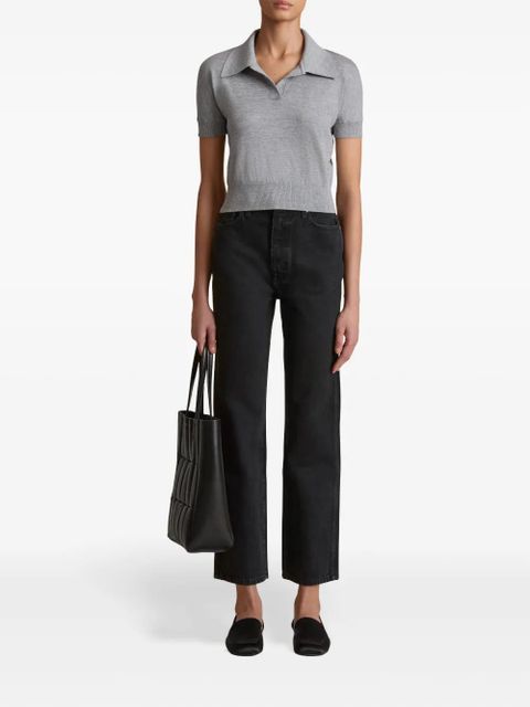 KHAITE Morgane polo top - Grey - zdjęcie produktu nr 2