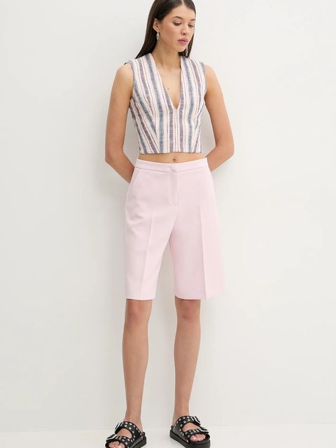 IRO bluzka bawełniana damska kolor beżowy wzorzysta WP16TULINE