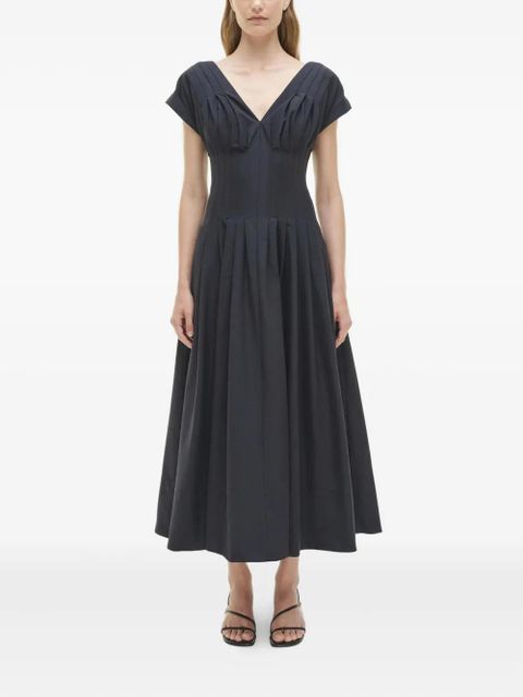 Simkhai pleated V-neck dress - Blue