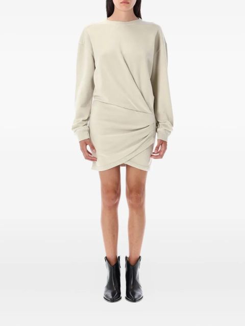 MARANT ÉTOILE Pipper fleece twist-front mini dress - Neutrals - zdjęcie produktu nr 1