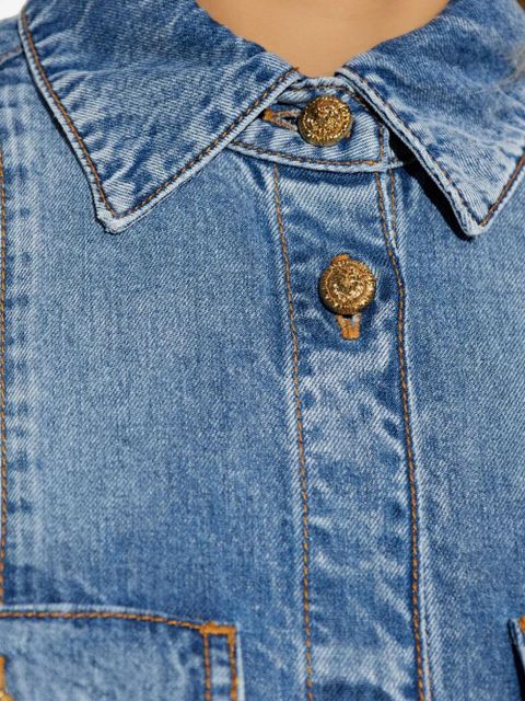 Balmain point-collar denim shirt - Blue