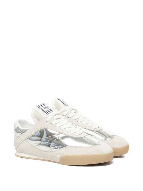 Chloé Kick metallic-panelled sneakers - Neutrals - zdjęcie produktu nr 2