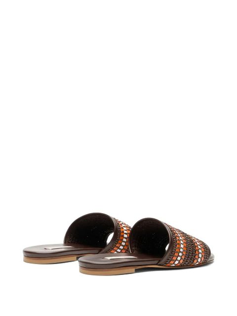 Casadei braided leather flat sandals - Brown