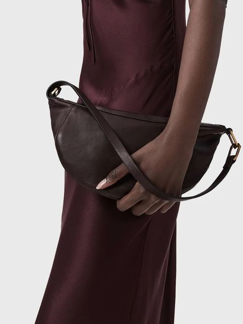 AllSaints torebka skórzana kolor brązowy W546XD