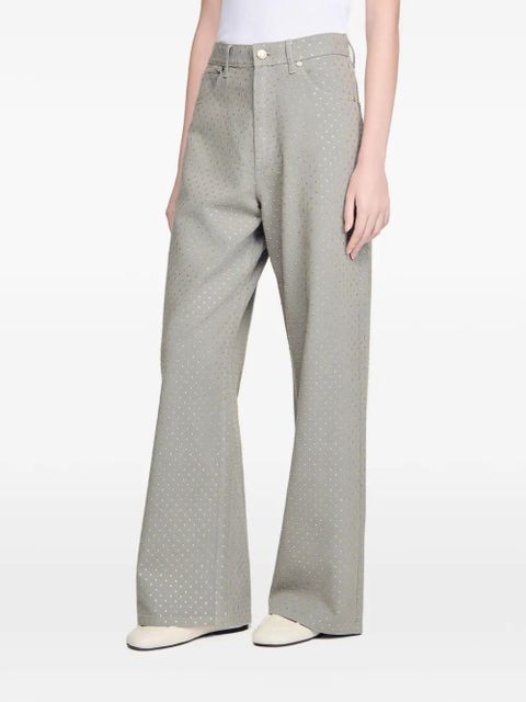 SANDRO rhinestone-embellished jeans - Grey