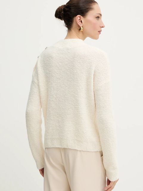 Morgan sweter z domieszką wełny MBULLE damski kolor beżowy MBULLE