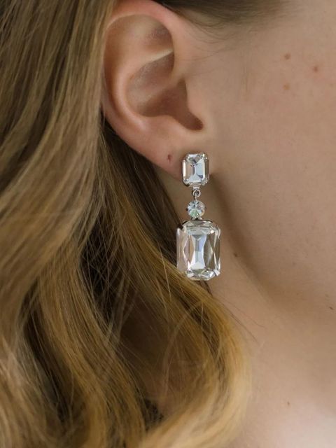 Jennifer Behr Justine crystal-embellished earrings - Silver