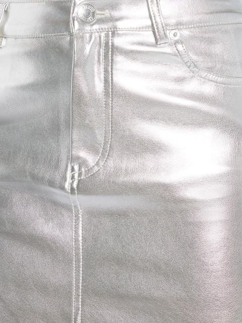 STAUD Oaklyn metallic-effect midi skirt - Silver