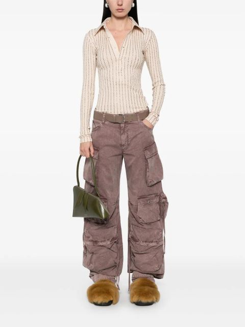 The Attico rhinestone-embellished polo shirt - Neutrals - zdjęcie produktu nr 2