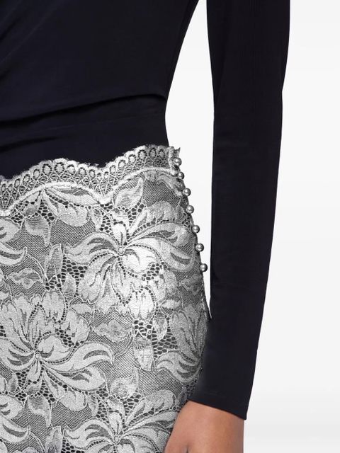Rabanne floral-lace midi skirt - Grey - zdjęcie produktu nr 2