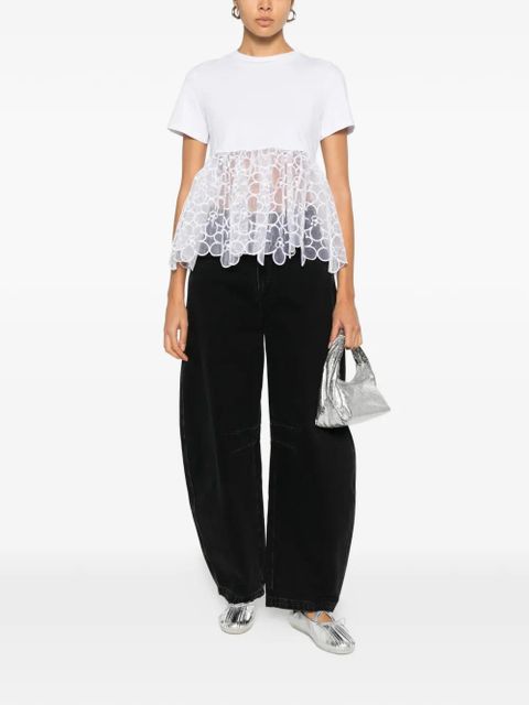 Cecilie Bahnsen lace-detail T-shirt - White