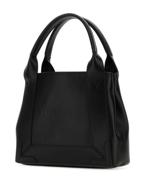 Balenciaga debossed-logo leather tote bag - Black