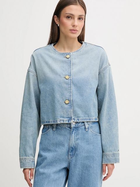 Tommy Hilfiger kurtka jeansowa kolor niebieski przejściowa WW0WW46740 - zdjęcie produktu nr 1
