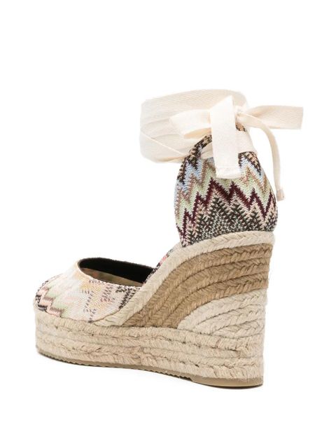Missoni zigzag-pattern tie espadrilles - Neutrals