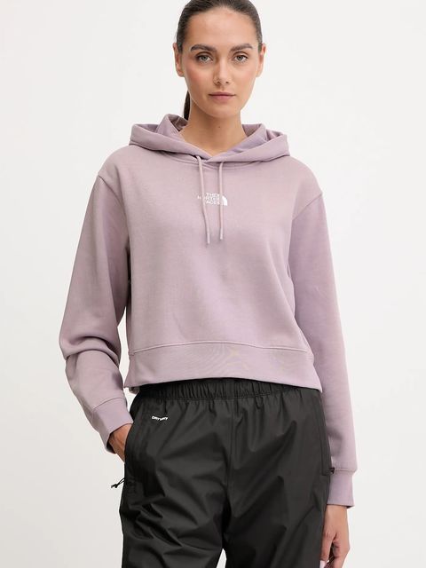 The North Face bluza Essential damska kolor różowy z kapturem gładka NF0A89EXD2Q1 - zdjęcie produktu nr 1