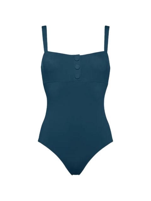 ERES Dahabiya button-detail square-neck swimsuit - Blue - zdjęcie produktu nr 1