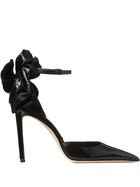 Jimmy Choo 100mm Marja bow ankle-strap pumps - Black - zdjęcie produktu nr 1