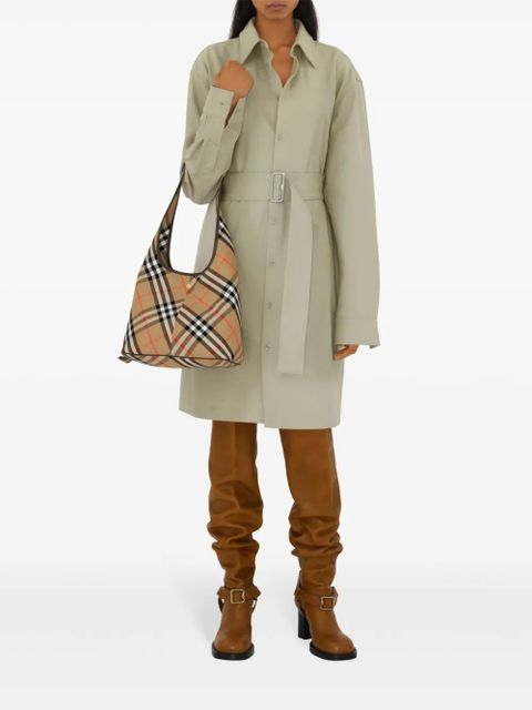 Burberry small check-pattern shoulder bag - Neutrals