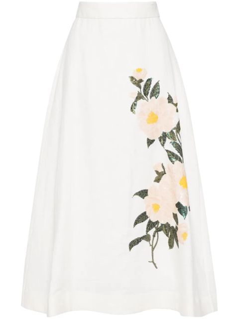 ZIMMERMANN Natura flare skirt - White - zdjęcie produktu nr 1