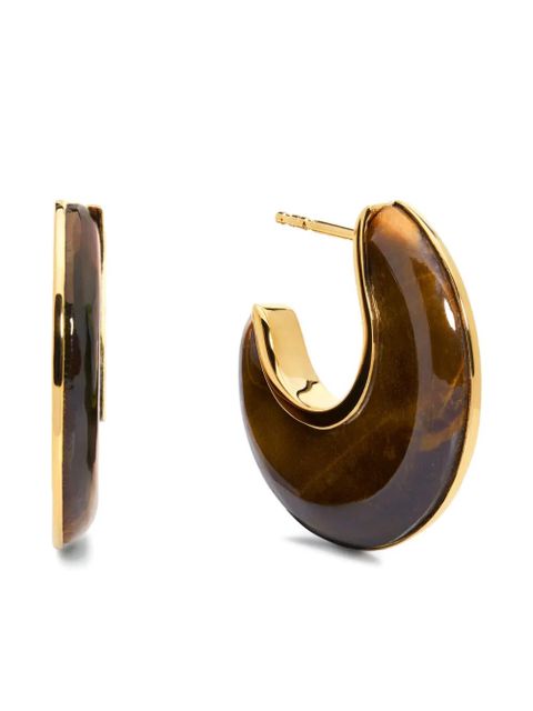 Monica Vinader Kate Young tiger-eye gold-vermeil earrings