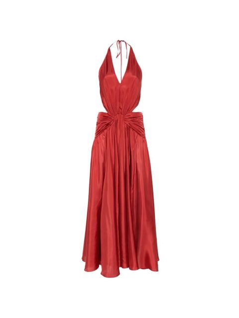 ZIMMERMANN Indra plunge-neck dress - Red - zdjęcie produktu nr 1