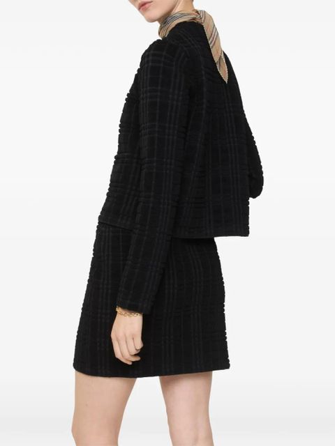 Burberry check knitted cardigan - Black