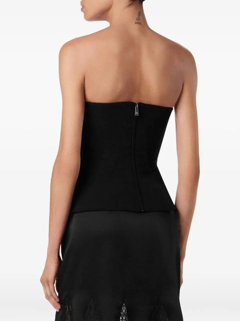 Versace satin-panelled bustier top - Black