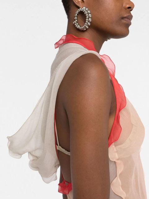 FENDI draped sheer tank top - Pink