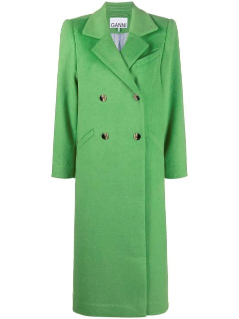 GANNI double-breasted button-fastening coat - Green - zdjęcie produktu nr 1
