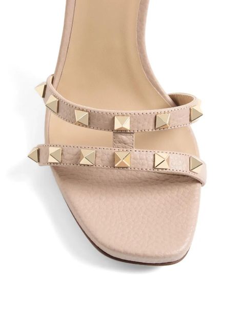 Valentino Garavani Rockstud sandals in elk print calfskin 100mm - Neutrals