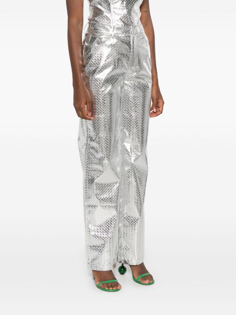 ROTATE BIRGER CHRISTENSEN braided straight-leg trousers - Grey