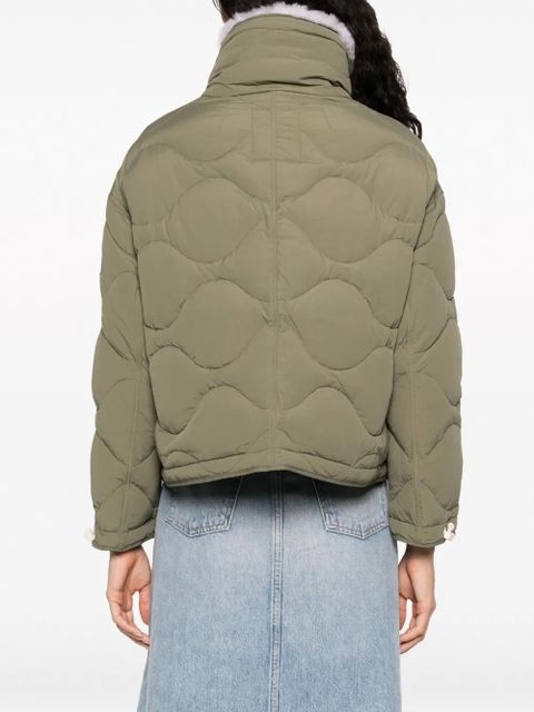 Yves Salomon high-neck quilted jacket - Green - zdjęcie produktu nr 2