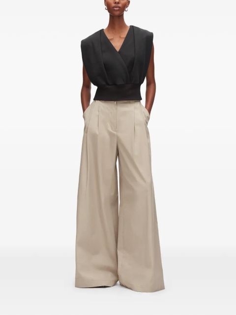 3.1 Phillip Lim V-neck shoulder-pad top - Black