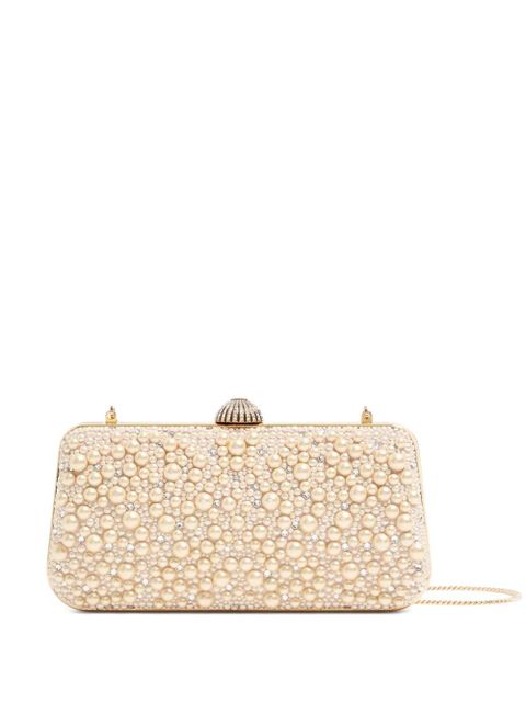 Valentino Garavani Carry Secrets pearls rhinestones clutch bag - Neutrals - zdjęcie produktu nr 1