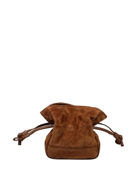Saint Laurent quilted suede cross body bag - Brown