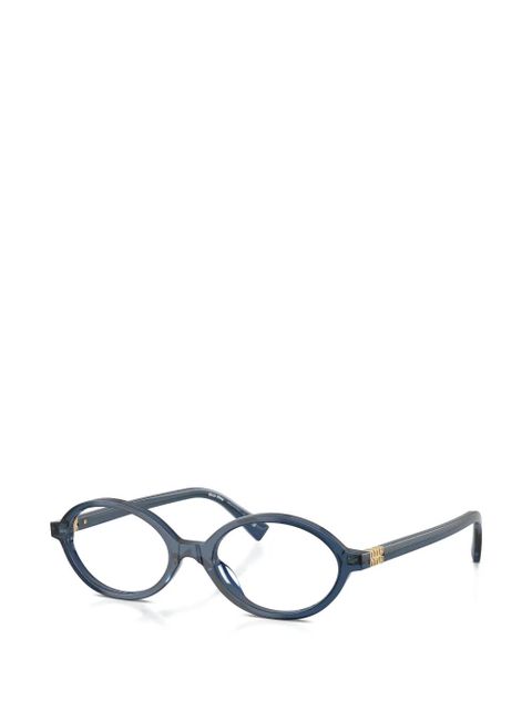 Miu Miu Eyewear oval-frame glasses - Blue - zdjęcie produktu nr 2