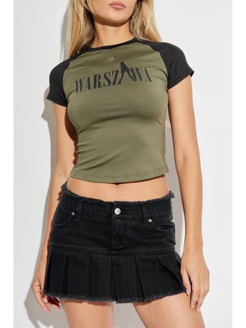 MISBHV logo-embroidered graphic-print t-shirt - Green