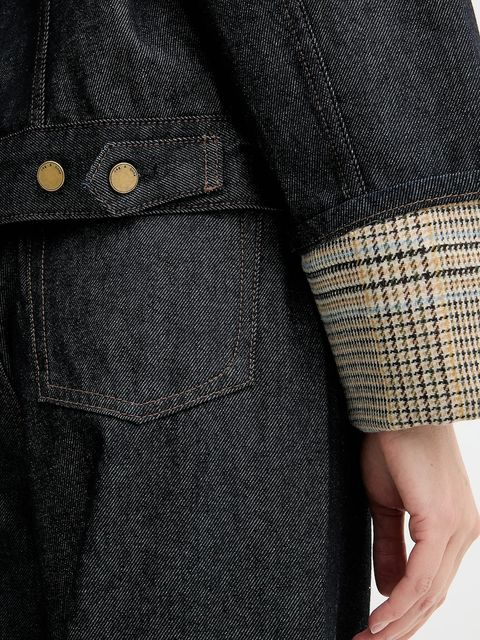 Rag & Bone kurtka jeansowa kolor czarny przejściowa oversize RJ1025FORMR