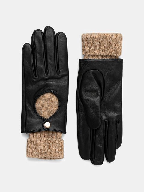 Medicine rękawiczki skórzane damskie kolor czarny - zdjęcie produktu nr 1