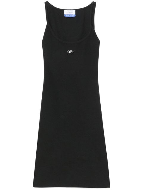 Off-White Off-embroidered ribbed minidress - Black - zdjęcie produktu nr 1
