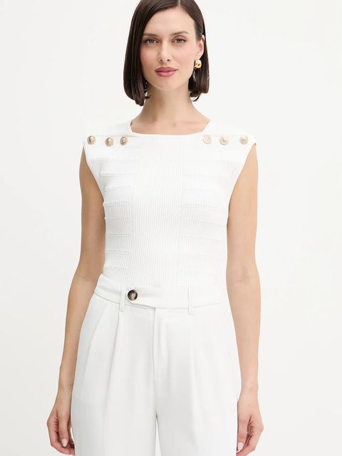 Guess top EVANGELINE damska kolor biały gładka W5YR12 Z0130 - zdjęcie produktu nr 1