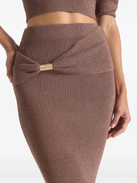Manière De Voir Amy knit maxi skirt - Neutrals