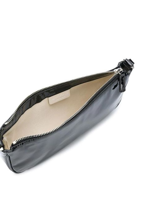 BY FAR Black Patent Shoulder Bag